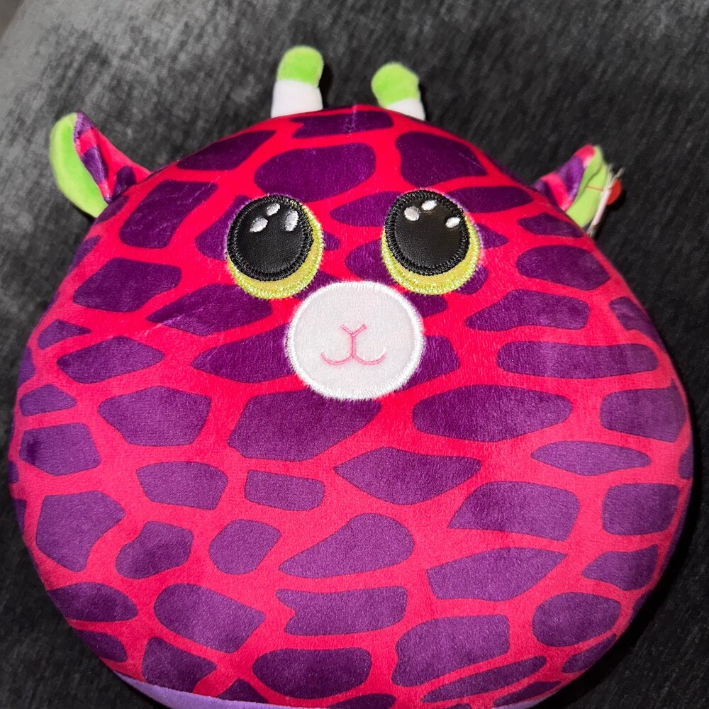 TY Squish-a-Boos Gilbert Giraffe Plush Pink Purple 10” NWT 2022
